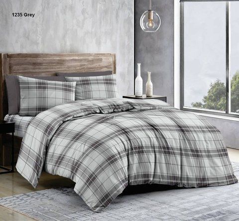 Постільна білизна BonaVita бавовна Двоспальна Клітинка сіра (341-0345 grey) 341-0345 grey фото