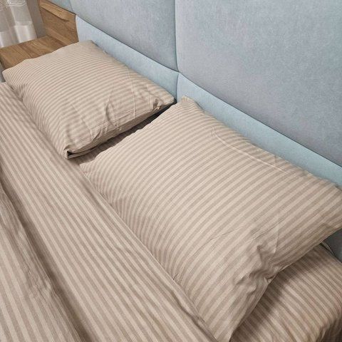 Набір наволочок BonaVita 2 шт. 50х70 бавовна Бежева смужка (PE340-0098 beige ) PE340-0098 beige фото