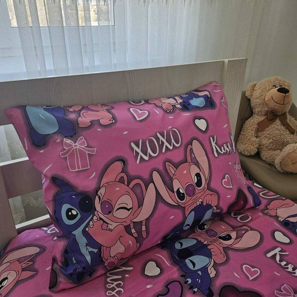 Дитяча постільна білизна півтораспальна BonaVita бавовна Стіч (324-8430 pink) 324-8430 pink фото