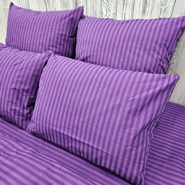 Постільна білизна BonaVita двоспальна мікросатин смужка Фіолетова (741-0098 purple) 741-0098 purple фото