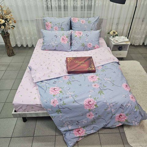 Постільна білизна BonaVita бавовна півтораспальна Квіти (331-0092) 331-0092 фото