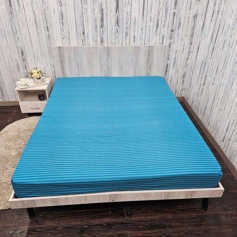 Простирадло на резинці BonaVita 160х200 бавовна Смужка бірюза (SE34-0098 turquoise ) SE34-0098 turquoise фото