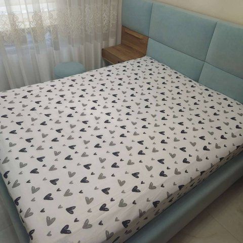 Простирадло на резинці BonaVita 180х200 Сердечка (SE35-0125 white) SE35-0125 white фото