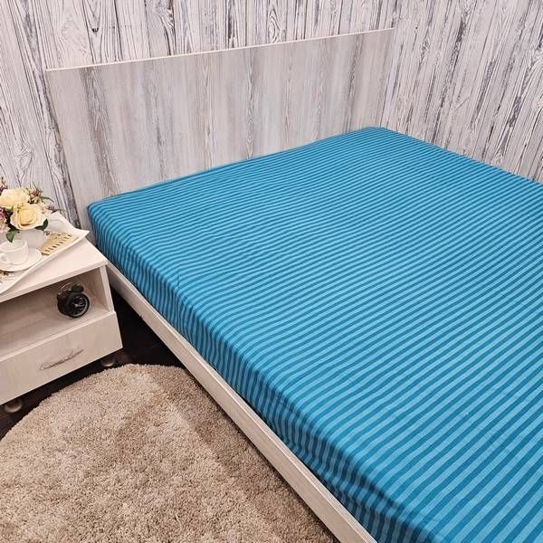 Простирадло на резинці BonaVita 160х200 бавовна Смужка бірюза (SE34-0098 turquoise ) SE34-0098 turquoise фото