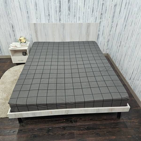 Постільна білизна BonaVita євро бавовна Клітинка (0427 black) 351-0427 black фото