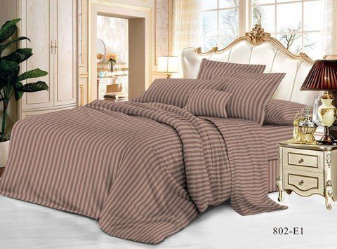 Постільна білизна BonaVita двоспальна мікросатин смужка Коричнева (741-0098 brown) 741-0098 brown фото