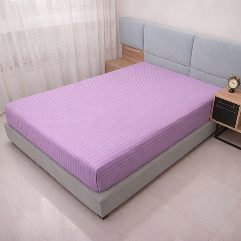 Простирадло на резинці BonaVita 140х200 бавовна Фіолетова смужка (SE33-0098 Lt violet ) SE33-0098 Lt violet фото