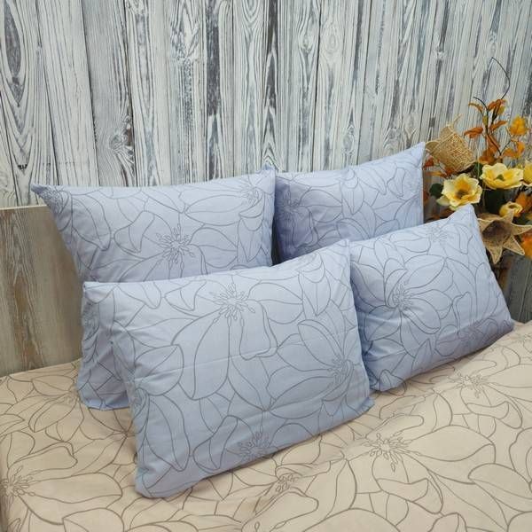 Постільна білизна BonaVita євро бавовна Квіти (0767 bluebeige) 351-0767 blue+beige фото