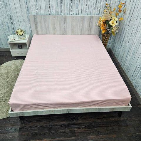 Простирадло на резинці BonaVita 140х200 бавовна Рожева смужка (SE33-0098 pink ) SE33-0098 pink фото