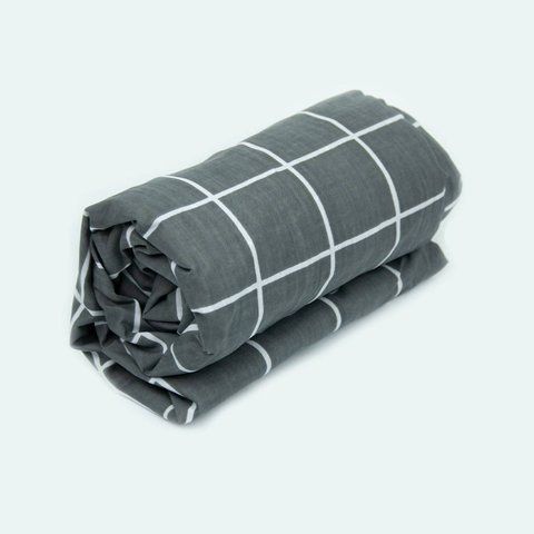 Простирадло на резинці BonaVita 140х200 бавовна Клітинка сіра (SE33-0232 grey ) SE33-0232 grey фото