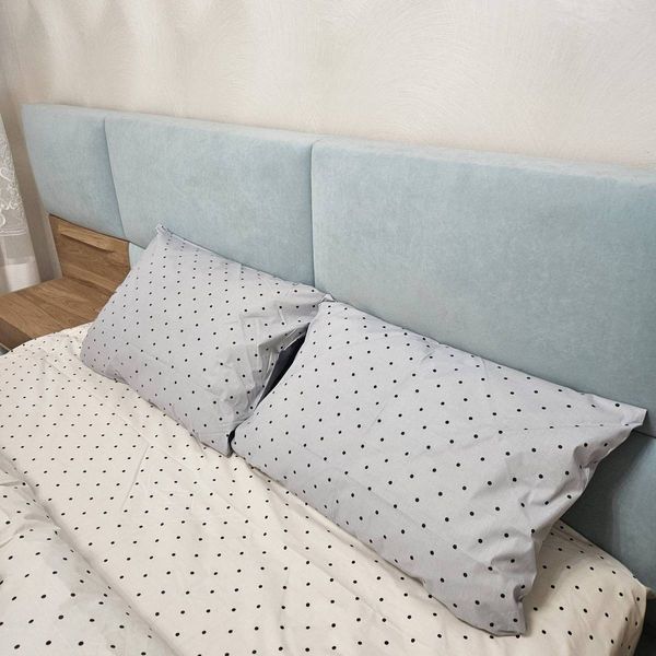 Постільна білизна BonaVita бавовна Євро Горох (351-0446 lt grey+cream) 351-0446 lt grey+cream фото
