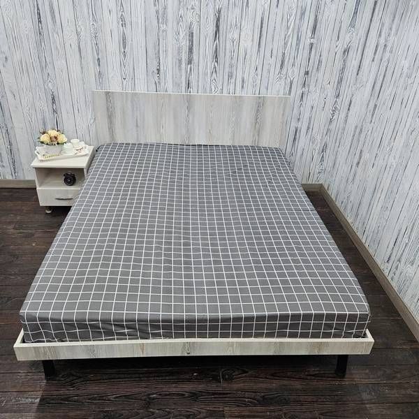 Простирадло на резинці BonaVita 140х200 бавовна Клітинка сіра (SE33-0232 grey ) SE33-0232 grey фото