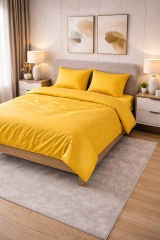 Постільна білизна BonaVita євро страйп сатин жовтий (651-0098 Lt yellow) 651-0098 Lt yellow фото