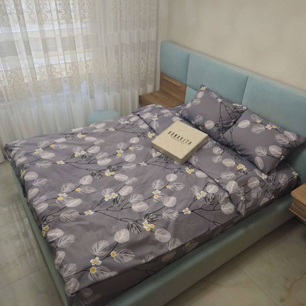 Постільна білизна BonaVita бавовна півтораспальна Листочки сірі (331-0059 grey) 331-0059 grey фото