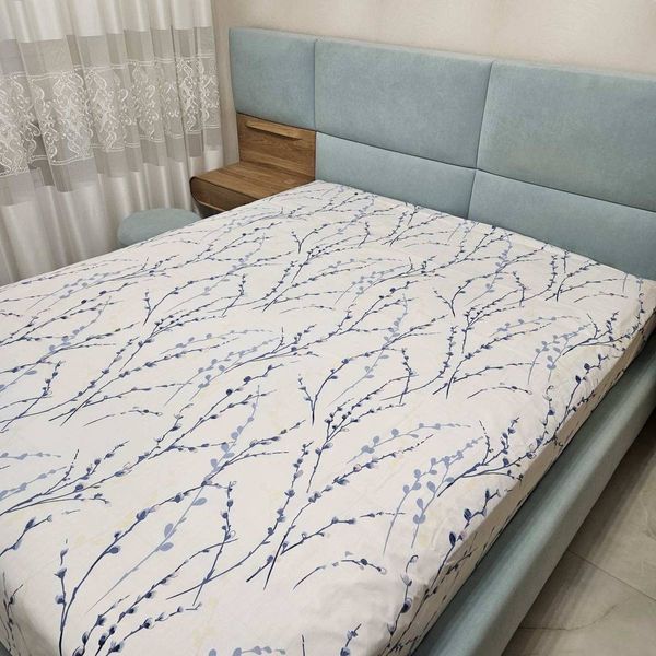 Постільна білизна BonaVita сімейна Ранфорс Гілочка верби (361-0338 white+blue) 361-0338 white+blue фото