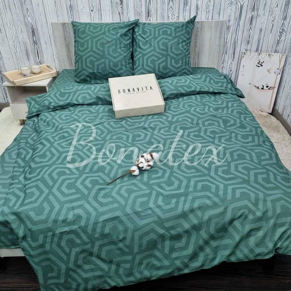 Простирадло на резинці BonaVita 140х200 бавовна Підкова смарагд (SE33-0258 green ) SE33-0258 green фото