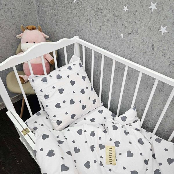 Дитячий постільний набір в ліжечко BonaVita бавовна Сердечко (316-0595 white) 316-0595 white фото
