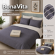 Постільна білизна BonaVita бавовна Смужка 331-0051 grey+cream фото 1