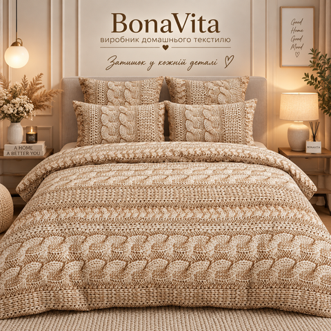 Постільна білизна BonaVita євро фланель Вязка (F5-7899-5) F5-7899-5 фото