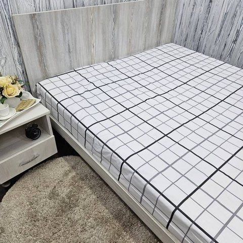 Простирадло BonaVita бавовна 240х220 Клітинка (ST34-0711 white) ST34-0711 white фото