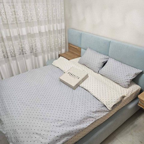 Постільна білизна BonaVita бавовна Сімейна Горох (361-0446 lt grey+cream) 361-0446 lt grey+cream фото