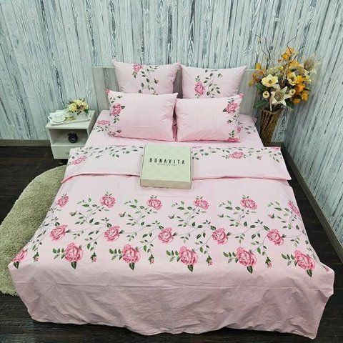 Постільна білизна BonaVita євро бавовна Троянди (0792 pink) 352-0792 pink фото