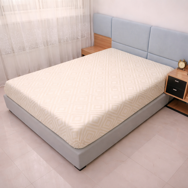 Простирадло на резинці BonaVita 140х200 бавовна Ромб молочний (SE33-0260 cream ) SE33-0260 cream фото