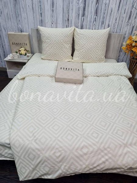 Постільна білизна BonaVita бавовна півтораспальна Ромб молочний ( 331-0260 cream) 331-0260 cream фото