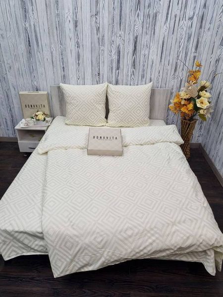 Постільна білизна BonaVita бавовна півтораспальна Ромб молочний ( 331-0260 cream) 331-0260 cream фото