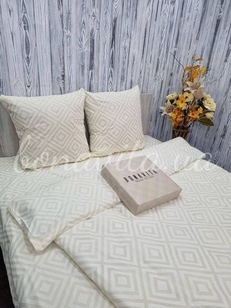 Постільна білизна BonaVita бавовна півтораспальна Ромб молочний ( 331-0260 cream) 331-0260 cream фото