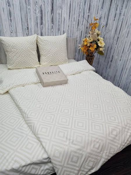 Постільна білизна BonaVita бавовна півтораспальна Ромб молочний ( 331-0260 cream) 331-0260 cream фото