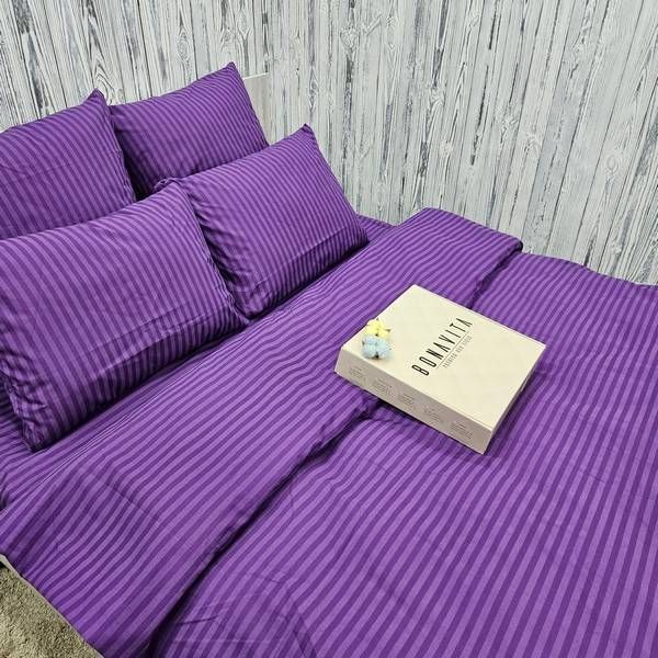 Постільна білизна BonaVita сімейна мікросатин смужка Фіолетова (761-0098 purple) 761-0098 purple фото