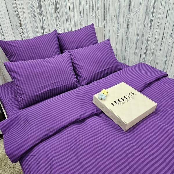 Постільна білизна BonaVita сімейна мікросатин смужка Фіолетова (761-0098 purple) 761-0098 purple фото