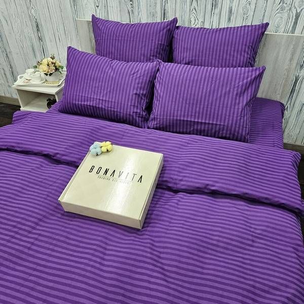 Постільна білизна BonaVita сімейна мікросатин смужка Фіолетова (761-0098 purple) 761-0098 purple фото