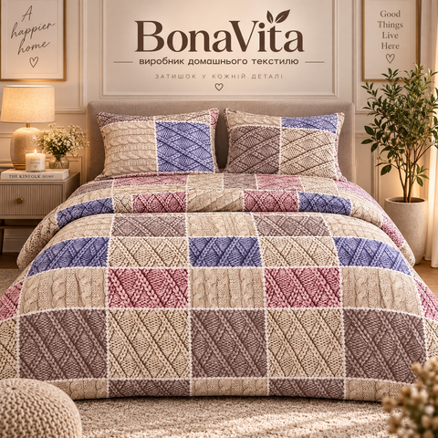 Постільна білизна BonaVita євро фланель Вязка (F5-0264) F5-0264 фото