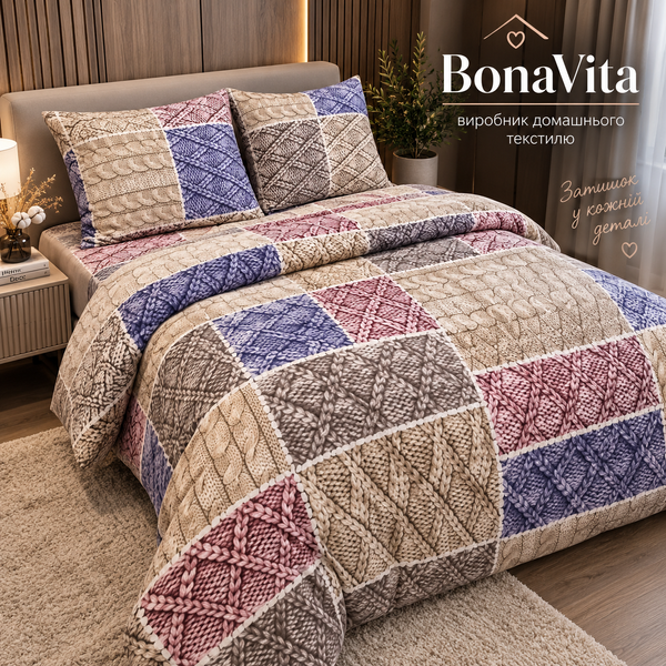Постільна білизна BonaVita євро фланель Вязка (F5-0264) F5-0264 фото